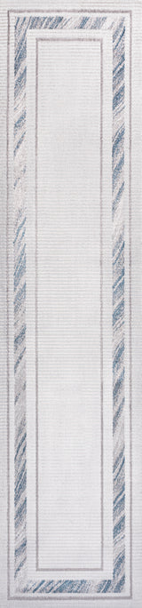 Athens Classic Border Marble Pattern High-Low Runner Rug