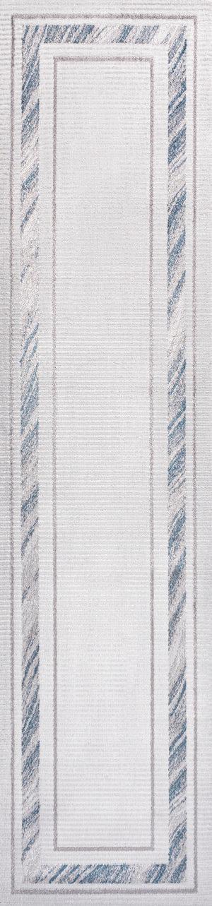 Athens Classic Border Marble Pattern High-Low Runner Rug