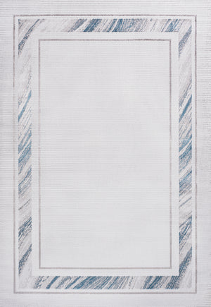 Athens Classic Border Marble Pattern High-Low Area Rug