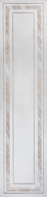 Athens Classic Border Marble Pattern High-Low Runner Rug