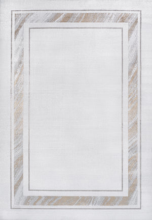 Athens Classic Border Marble Pattern High-Low Area Rug