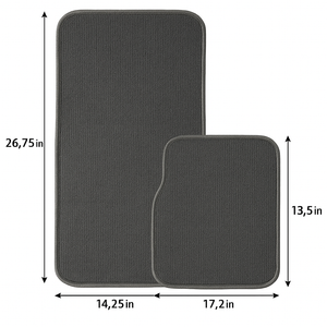 4 Piece Set of Car Floor Mats Front 26.75 x 14.25 inches, Rear 13.5 x 20 inches