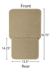 4 Piece Set of Car Floor Mats Front 26.75 x 14.25 inches, Rear 13.5 x 20 inches