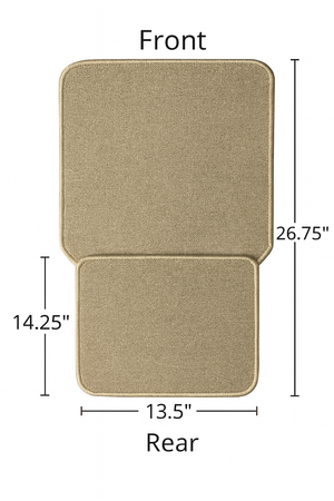 4 Piece Set of Car Floor Mats Front 26.75 x 14.25 inches, Rear 13.5 x 20 inches