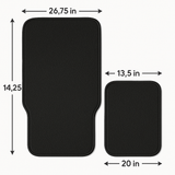 4 Piece Set of Car Floor Mats Front 26.75 x 14.25 inches, Rear 13.5 x 20 inches