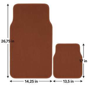 4 Piece Set of Car Floor Mats Front 26.75 x 14.25 inches, Rear 13.5 x 20 inches