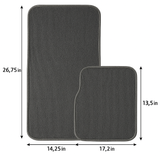 4 Piece Set of Car Floor Mats Front 26.75 x 14.25 inches, Rear 13.5 x 20 inches