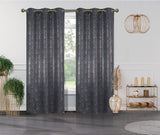 Cassie Metallic Textured Blackout Grommet Top Curtains