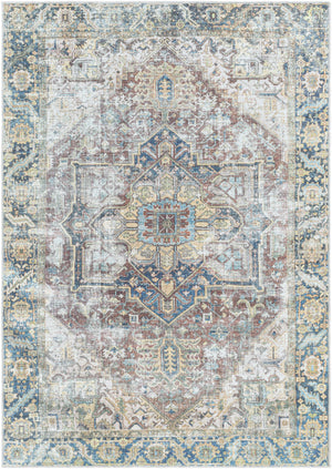 Blue Catigpian Distressed Washable Area Rug - Clearance