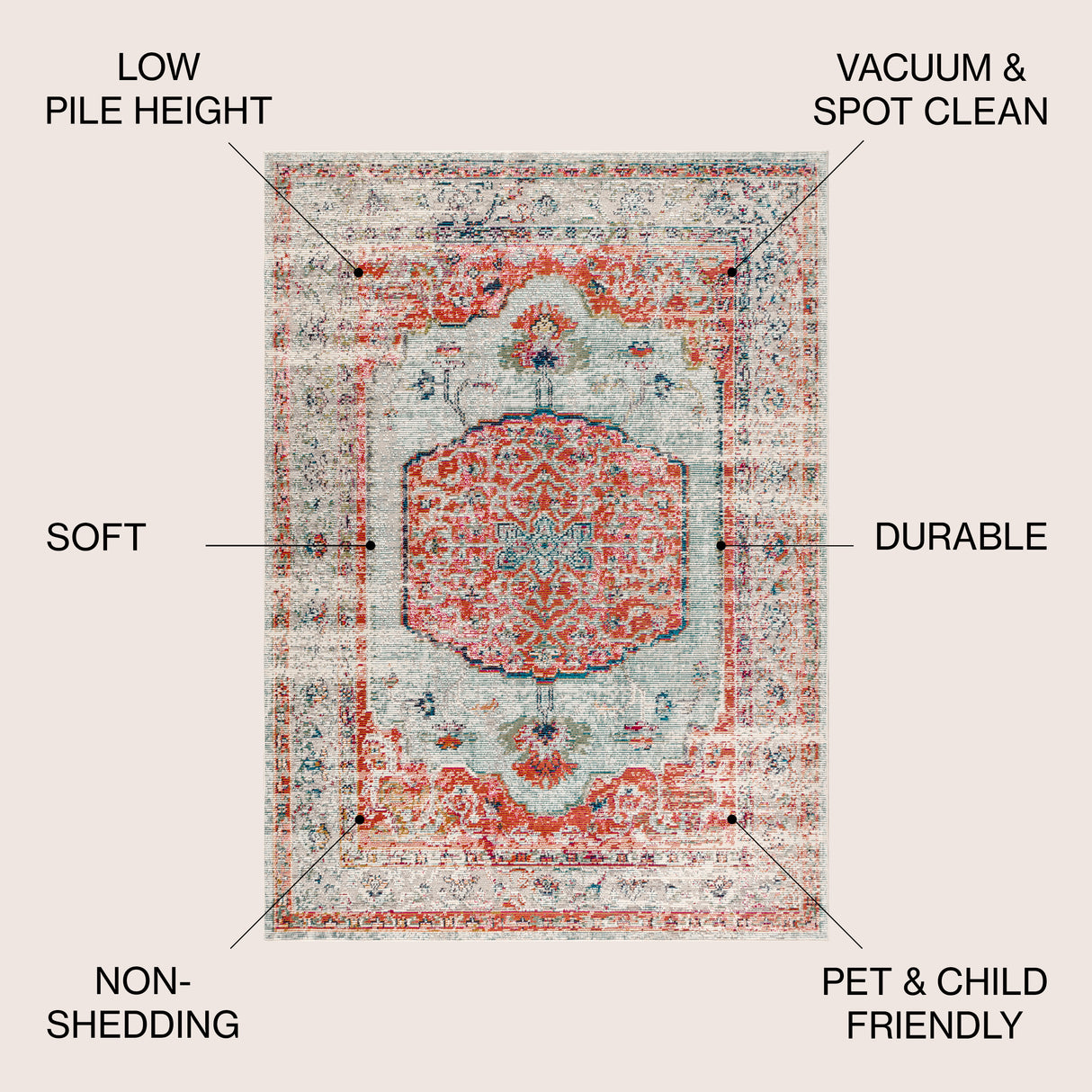 Andalus Vintage Medallion Area Rug