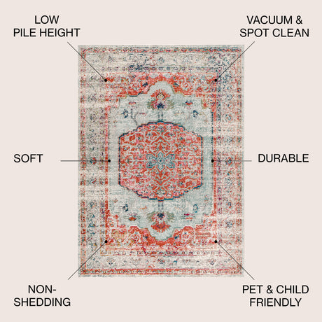 Andalus Vintage Medallion Area Rug