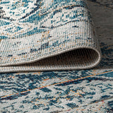 Osuna Diamond Vintage Medallion Indigo Area Rug