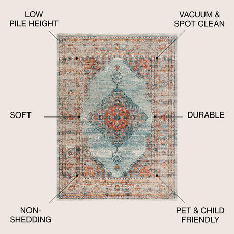 Cadiz Vintage Medallion Area Rug