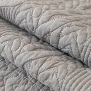 Geometric Textured Cotton Quilted Sofa Cover, Non-Slip Washable Couch Protector