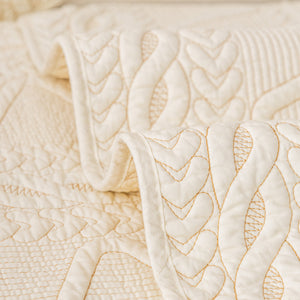 Geometric Textured Cotton Quilted Sofa Cover, Non-Slip Washable Couch Protector