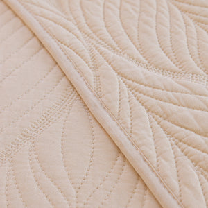 Leaf Vein Textured Cotton Quilted Sofa Slipcover, Non-Slip Modular Couch Covers