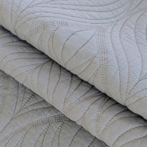 Leaf Vein Textured Cotton Quilted Sofa Slipcover, Non-Slip Modular Couch Covers