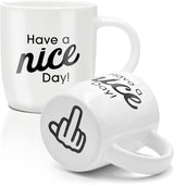Funny Coffee Mug with Warmer Have a Nice Day Sarcastic Coffee Mug with Electric Heated Base - Novelty Christmas Gift Idea for Coworker/Coffee Lover, Men/Women (Gift Boxed)