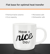 Funny Coffee Mug with Warmer Have a Nice Day Sarcastic Coffee Mug with Electric Heated Base - Novelty Christmas Gift Idea for Coworker/Coffee Lover, Men/Women (Gift Boxed)
