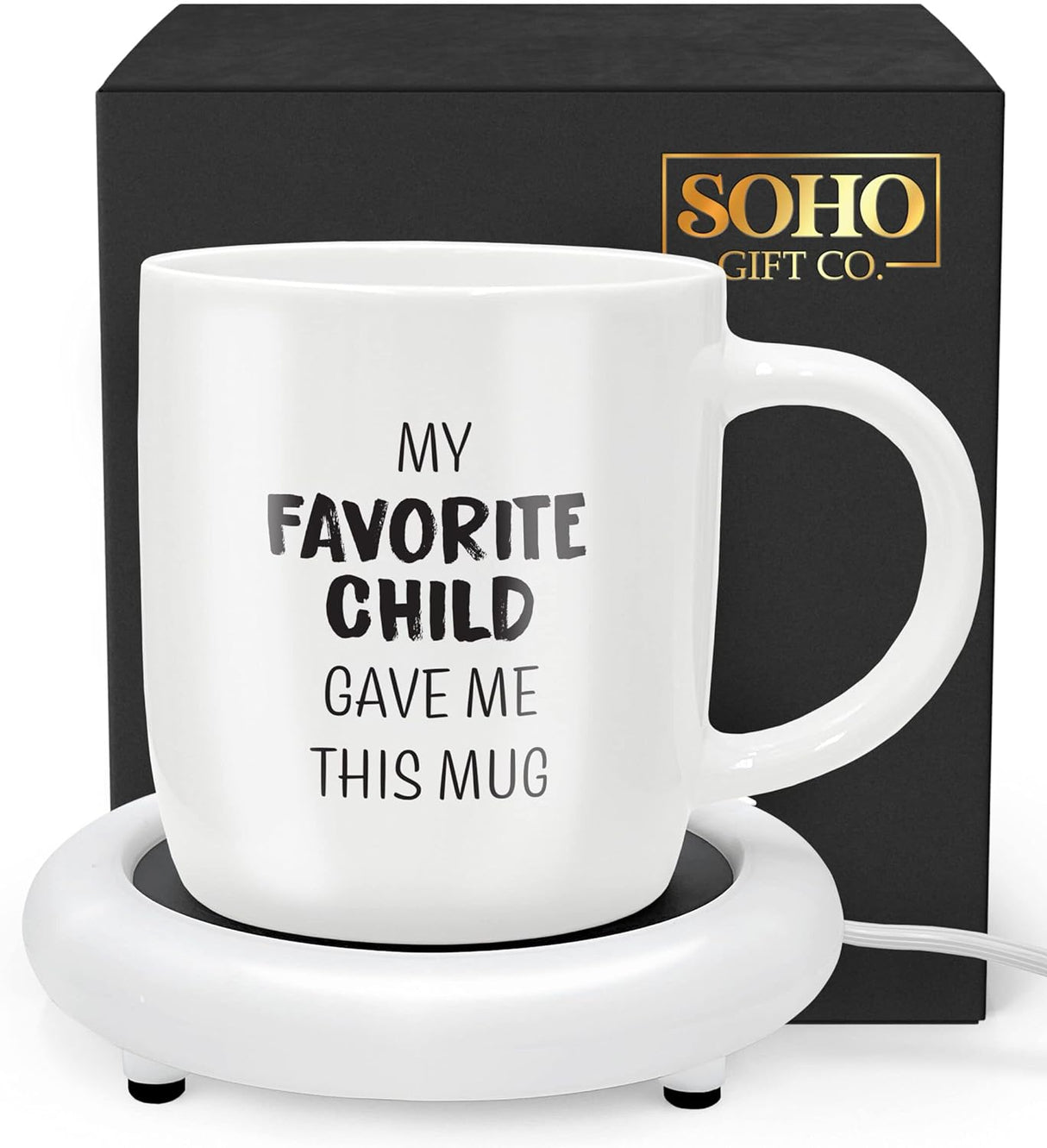 Coffee-Mug-with-Electric-Warmer,-Gift-for-Mom-or-Dad-with-Heated-Base-Great-for-Coffee-Lover-Parent,-Birthday,-Christmas,-My-Favorite-Child-Gave-Me-This-Mug-(12oz)-Gift-Boxed-