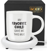 Coffee-Mug-with-Electric-Warmer,-Gift-for-Mom-or-Dad-with-Heated-Base-Great-for-Coffee-Lover-Parent,-Birthday,-Christmas,-My-Favorite-Child-Gave-Me-This-Mug-(12oz)-Gift-Boxed-