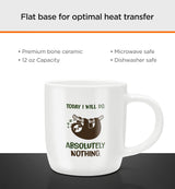 SoHo Funny Coffee Mug with Warmer, Electric Heated Cup for Coffee Lover Gifts for Men/Women/Birthday/Christmas, 12oz Today I Will Do Absolutely Nothing (Gift Boxed)
