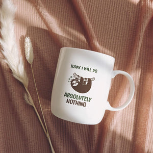SoHo Funny Coffee Mug with Warmer, Electric Heated Cup for Coffee Lover Gifts for Men/Women/Birthday/Christmas, 12oz Today I Will Do Absolutely Nothing (Gift Boxed)