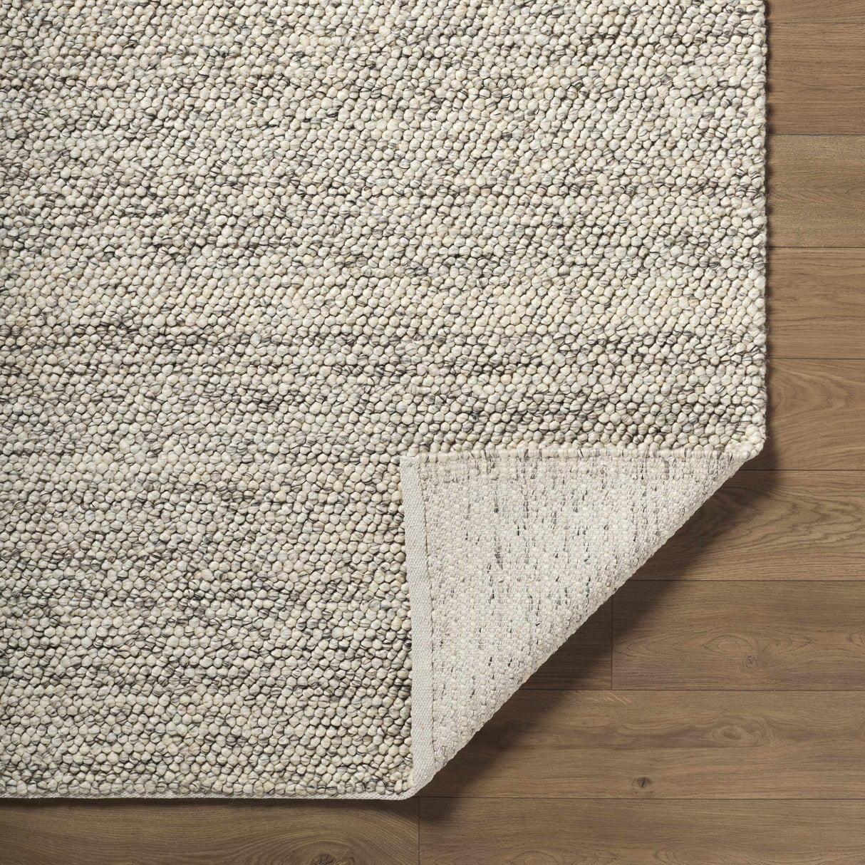 Clayne Beige & Charcoal Premium Wool Area Rug