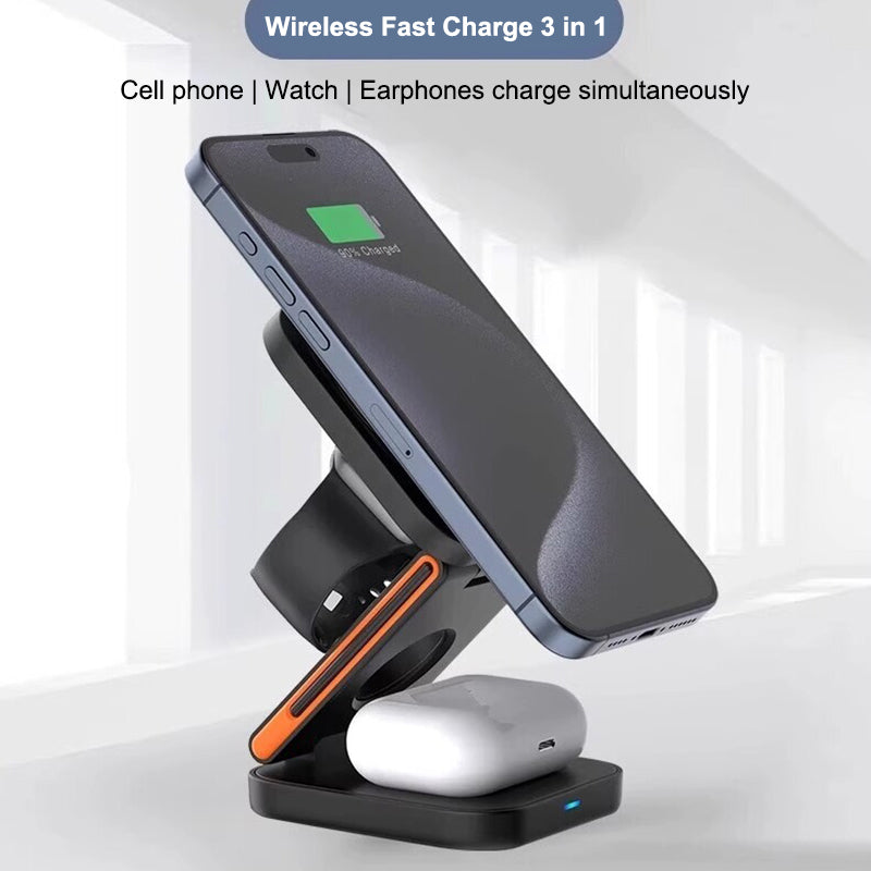 FlexiTrip Foldable Wireless Charger – Compact, Fast Charging, Portable Design for iPhone, Android, and Qi-Enabled Devices