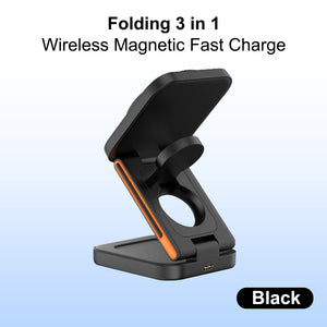 FlexiTrip Foldable Wireless Charger – Compact, Fast Charging, Portable Design for iPhone, Android, and Qi-Enabled Devices