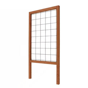 48-inch Outdoor Pine Wood Frame Garden Trellis with Metal Wire Lattice