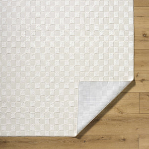 Carina Light 3D Checkered Washable Area Rug
