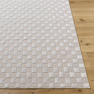 Carina Dark 3D Checkered Washable Area Rug