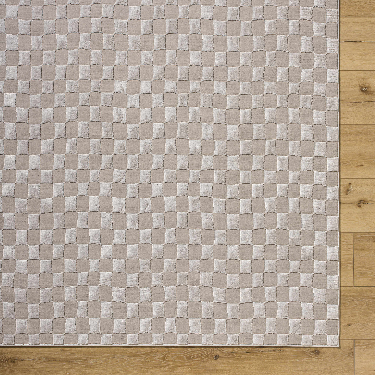 Carina Dark 3D Checkered Washable Area Rug