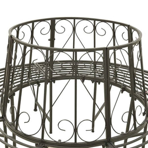 Roundabout Circular Outdoor Garden Tree Bench in Heavy Duty Grey Steel