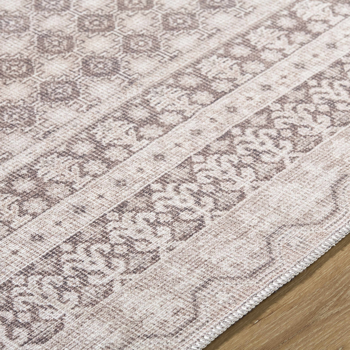 Rainier Light Brown Washable Rug | Our PNW Home X Livabliss