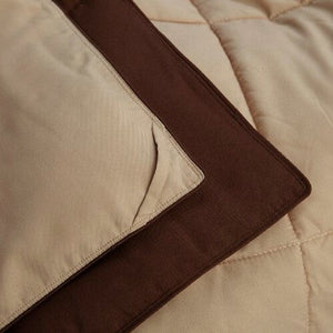 King/Cal King Traditional Microfiber Reversible 3 Piece Comforter Set in Brown