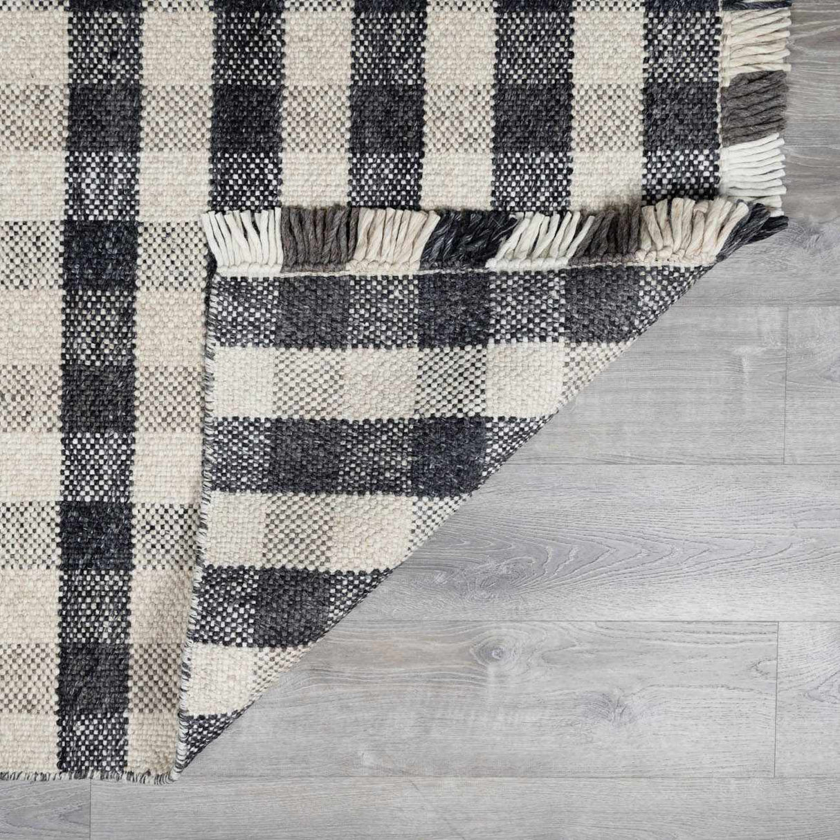 Chilliwack Gray Plaid Wool Rug