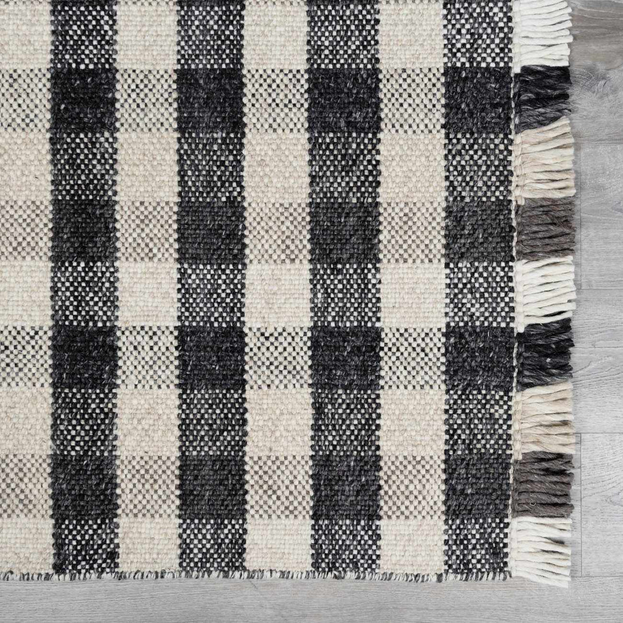Chilliwack Gray Plaid Wool Rug