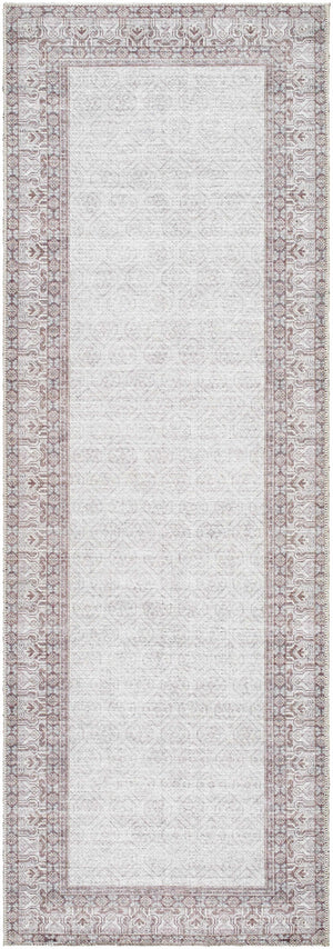 Rainier Cottage Border Brown Washable Rug | Our PNW Home X Livabliss