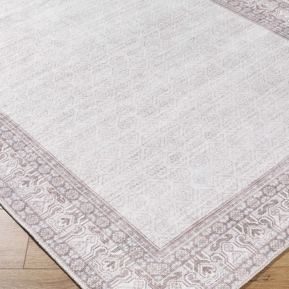 Rainier Cottage Border Brown Washable Rug | Our PNW Home X Livabliss