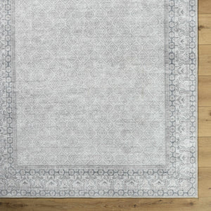 Rainier Cottage Border Gray Washable Rug | Our PNW Home X Livabliss