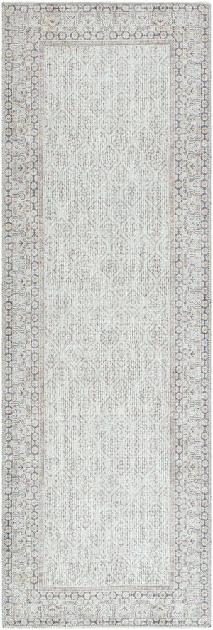 Rainier Cottage Border Beige Washable Rug | Our PNW Home X Livabliss