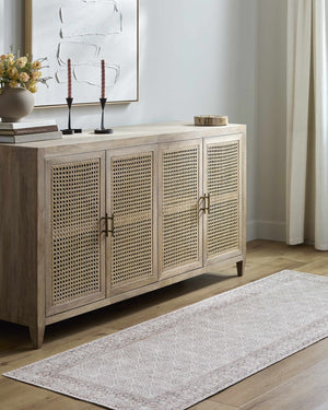 Rainier Cottage Border Beige Washable Rug | Our PNW Home X Livabliss