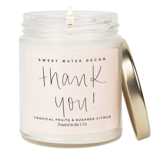 Thank You! Soy Candle - Clear Jar - 9 oz (Island Air)