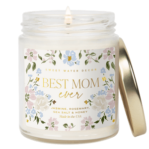 Best Mom Ever Soy Patterned Candle in Clear Jar, 9 oz