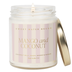 Mango and Coconut Soy Patterned Candle - Clear 9 oz