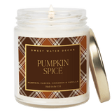 Pumpkin Spice Soy Candle - Patterned 9 oz - Clear Jar