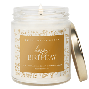 Happy Birthday Soy Candle - Clear Patterned Jar - 9 oz