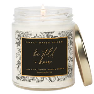 Be Still and Know Soy Candle - Clear Patterned Jar - 9 oz